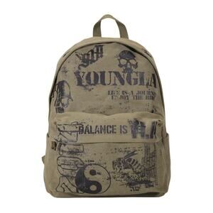 YoungLA Military Canvas Backpack - Military Olive - NWT